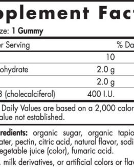 Vitamin D3 Gummies Lable